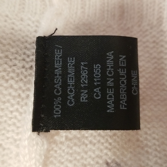 💕SKULL CASHMERE💕 Ski Skull Print Pullover Turtleneck Sweater ~ Off White L NWT - Picture 11 of 12